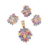 14K GOLD AND MULTICOLOR SAPPHIRE SUITE