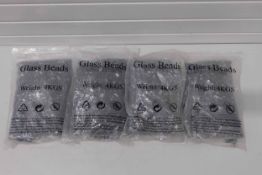 Four Bags of Glass Beads. Weight 4kg Per Bag.
