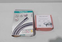 Various Bathroom Accessories. 1 x John Lewis Opus Soap Dish & Holder. Colour: Silver. Dimensions