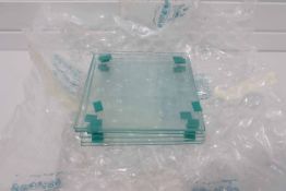 Six Glass Shelves With Bevelled Edge. Size: 240mm x 260mm x 6mm Thick.