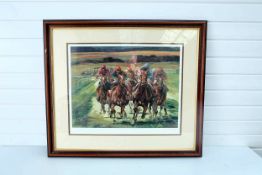 Claire Eva Bunton Racehorse Print in Frame.
