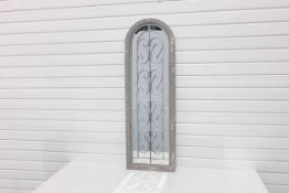 Arched Mirror With Metal Detail & Distress Paint.