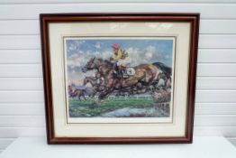 Claire Eva Bunton Racehorse Print in Frame.