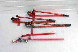 2 x Super NK M10 Bolt Croppers. 1 x Hilti NK M10 Bolt Cropper. 1 x Tube Bender.