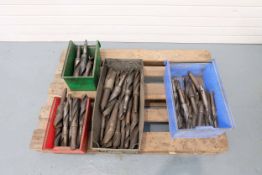 4 Boxes of Large Drills. Various Sizes. 3 - 5 MT Spindle Tapers.