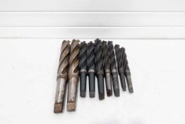 Selection of 9 Imperial Core Drills. 3, 4 & 5 Morse Taper. Imperial. Sizes: 1 x 1 1/8
