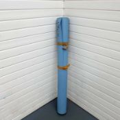 Roll End of Textured Blue Vinyl Flooring. Size 1.3m x 1.6m Approx.