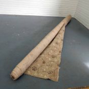 Roll End of Floral Patterned Carpet. Beige & Brown. Size 4m Approx.