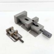 2 x Machine Vices. 1 x 100mm Machine Vice. Jaws 100mm x 22mm. Max Opening 85mm. Overall Height 65mm.
