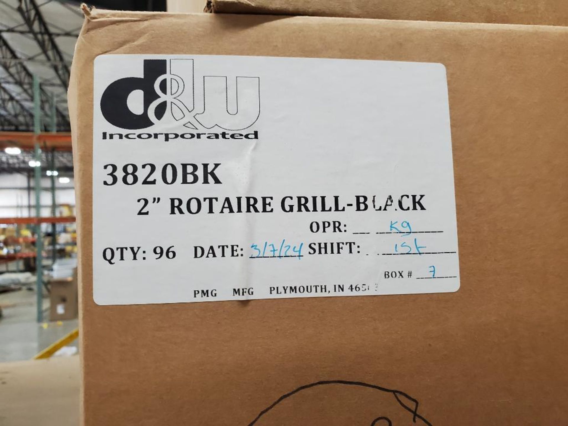 Contents of rack as pictured.