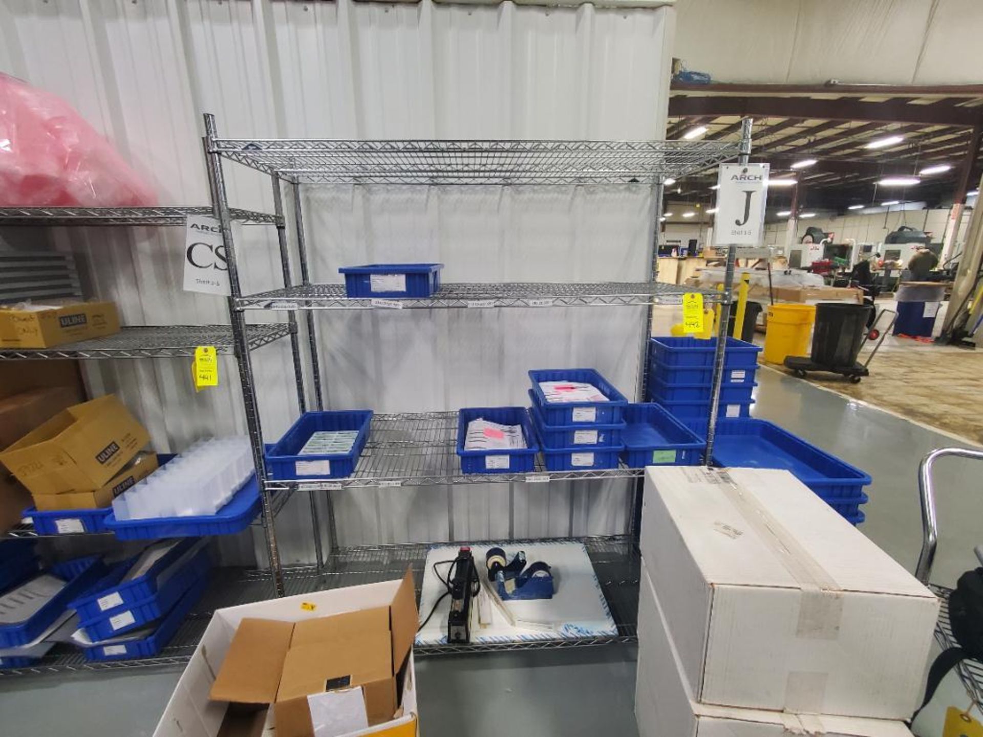Metro style rack. 60in wide x 24in deep x 72in tall. (Contents not ...