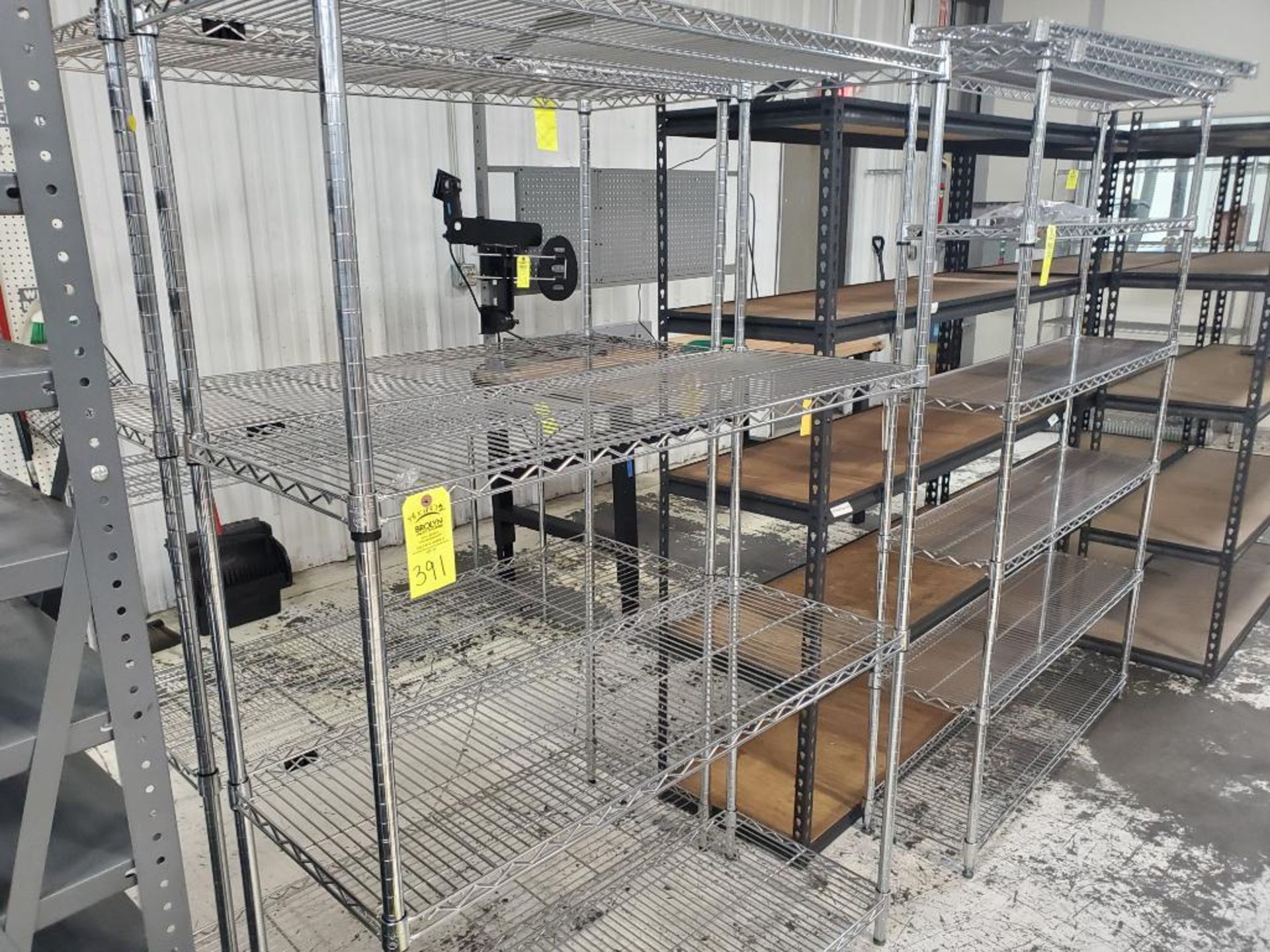 Metro style rack. 48in wide x 18in deep x 72in tall.