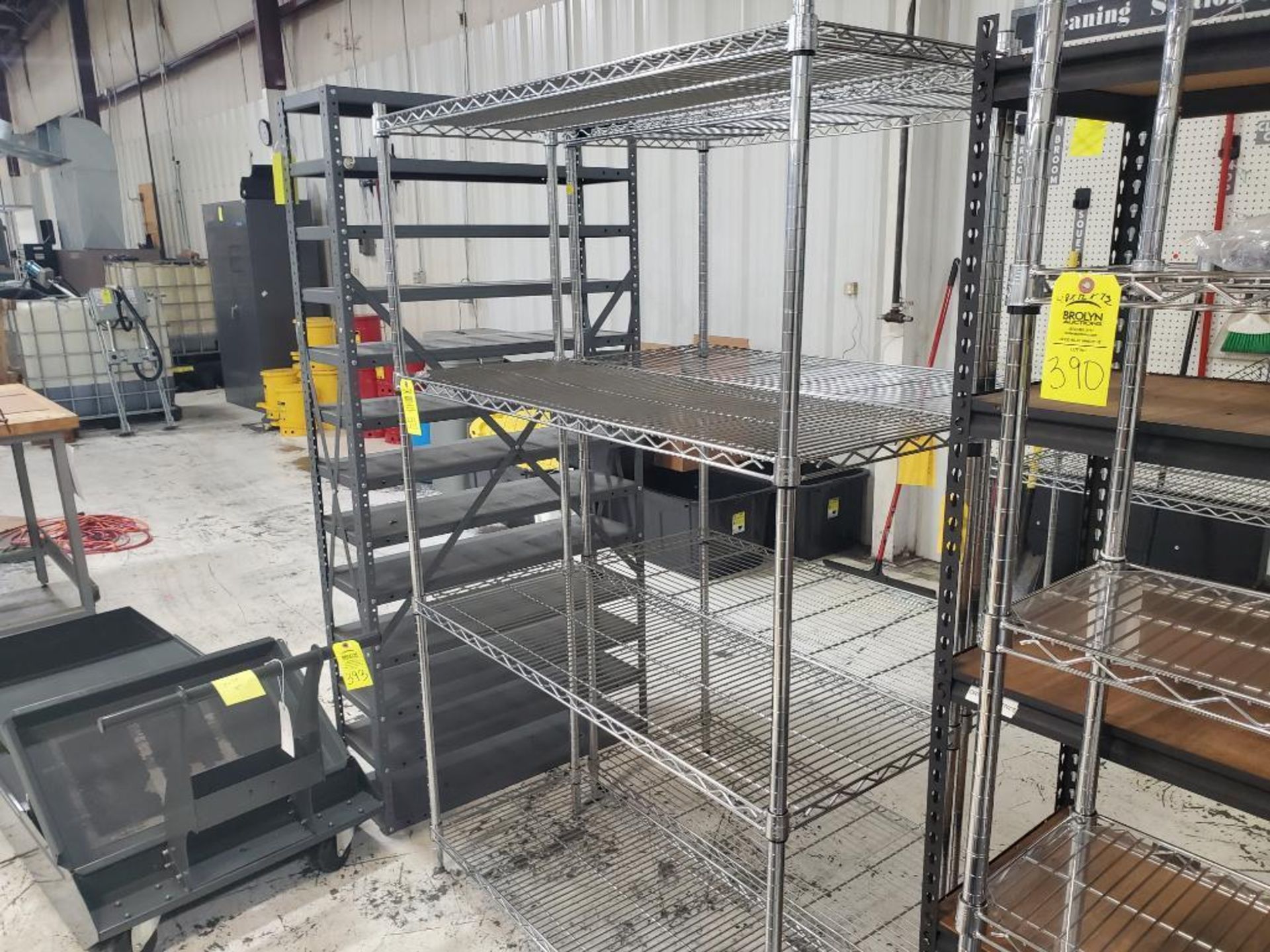 Metro style rack. 48in wide x 18in deep x 72in tall.