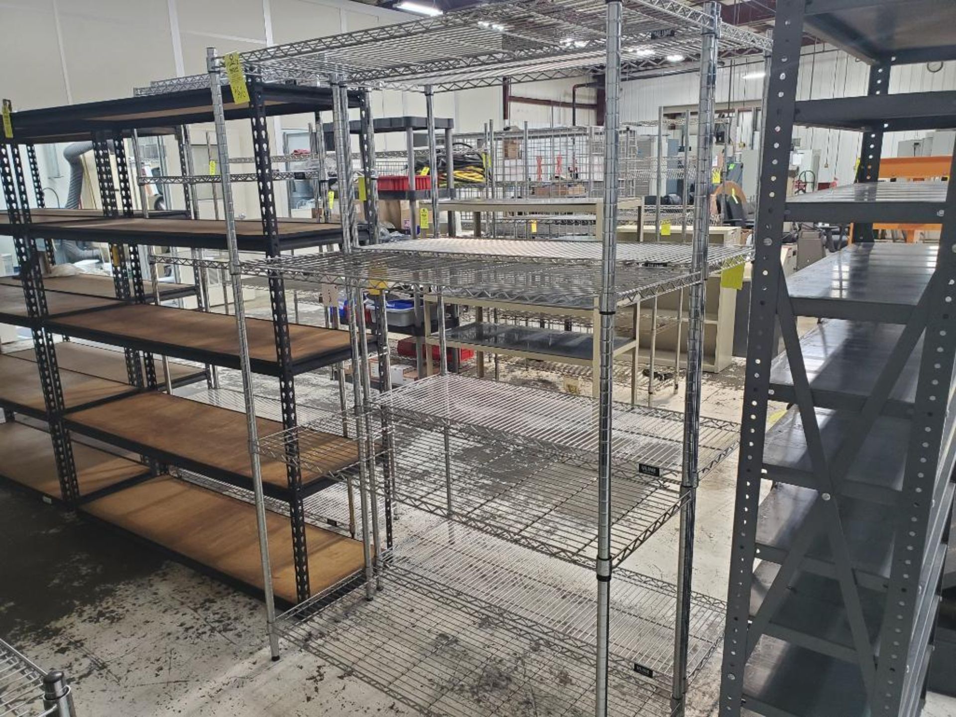 Metro style rack. 48in wide x 18in deep x 72in tall.