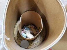 Partial barrel of wire.