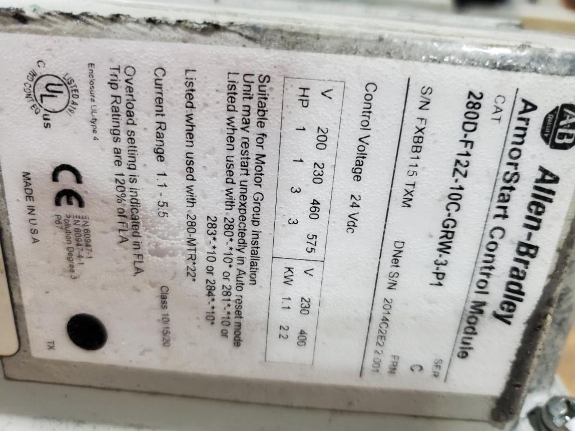 Qty 4 - Allen Bradley Armorstart modules.