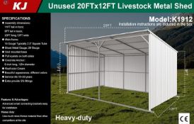 Unused 20FT X 12FT Livestock Metal Shed