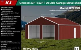 Unused 23FT X 22FT Double Garage Metal Shed