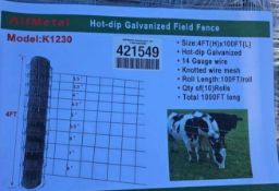 Unused Hot-Dip Galvanized Field Fence