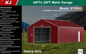 Unused 46FT x 25FT Metal Garage
