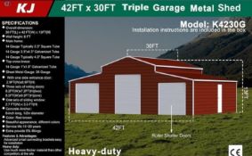 Unused 42FT x 30FT Metal Storage Shed
