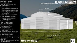 Unused 42FTx30FT Metal Storage Shed