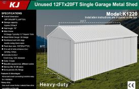 Unused 12FT x 20FT Single Garage Metal Shed