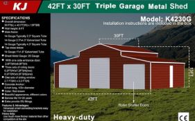 Unused 42FT x 30FT Metal Storage Shed