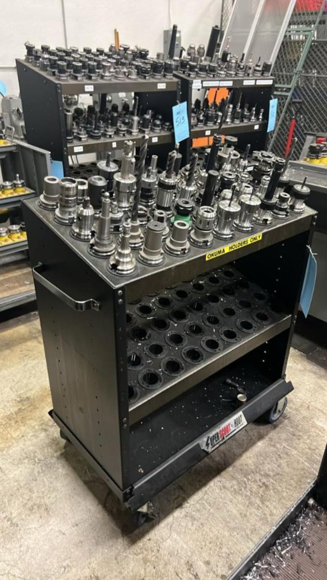 LOT: (45) Cat 40 Tool Holders & misc tooling w/ Rolling Cart