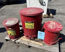 Lot of: (2) 6 Gallon Safety Cans, (1) 21 Gallon Safety Can.