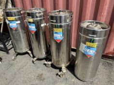 Lot of: (4) Bolz 316L Stainless Steel Pressure Tanks, Approximate 100 Liters.