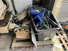 Lot of Assorted: Hardware, Parts, Wire, Electrical, Fire Extinguishers, Motors.