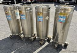 Lot of: (4) Bolz 316L Stainless Steel Pressure Tanks, Approximate 100 Liters.