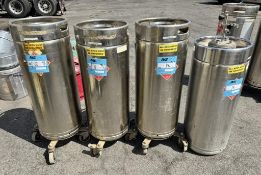 Lot of: (4) Bolz 316L Stainless Steel Pressure Tanks, Approximate 100 Liters.