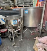 Lot Consisting of: (1) Stainless Steel Jacketed Tank, Approximate 120 Gallon, Open Top Cone Bottom,