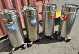 Lot of: (4) Bolz 316L Stainless Steel Pressure Tanks, Approximate 100 Liters.