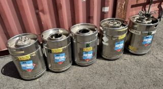 Lot of: (5) Bolz 50 Liter 316L Stainless Steel Pressure Tanks.