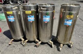 Lot of: (4) Bolz 316L Stainless Steel Pressure Tanks, Approximate 100 Liters.