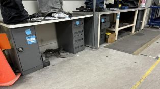 Lot Consisting Of: (1) Approximate 36" x 120" steel frame work bench, (1) approximate 30" x 72" wood