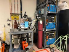 Melting Unit consisting of: Melter Tank, VAT Vacuum Valve, (3) Hobart R-400-S ARC Welding Power Sour