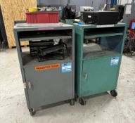 Lot Consisting Of: (2) Steel Portable Shop Cabinet Work Stations.HP Envy 5660 printe