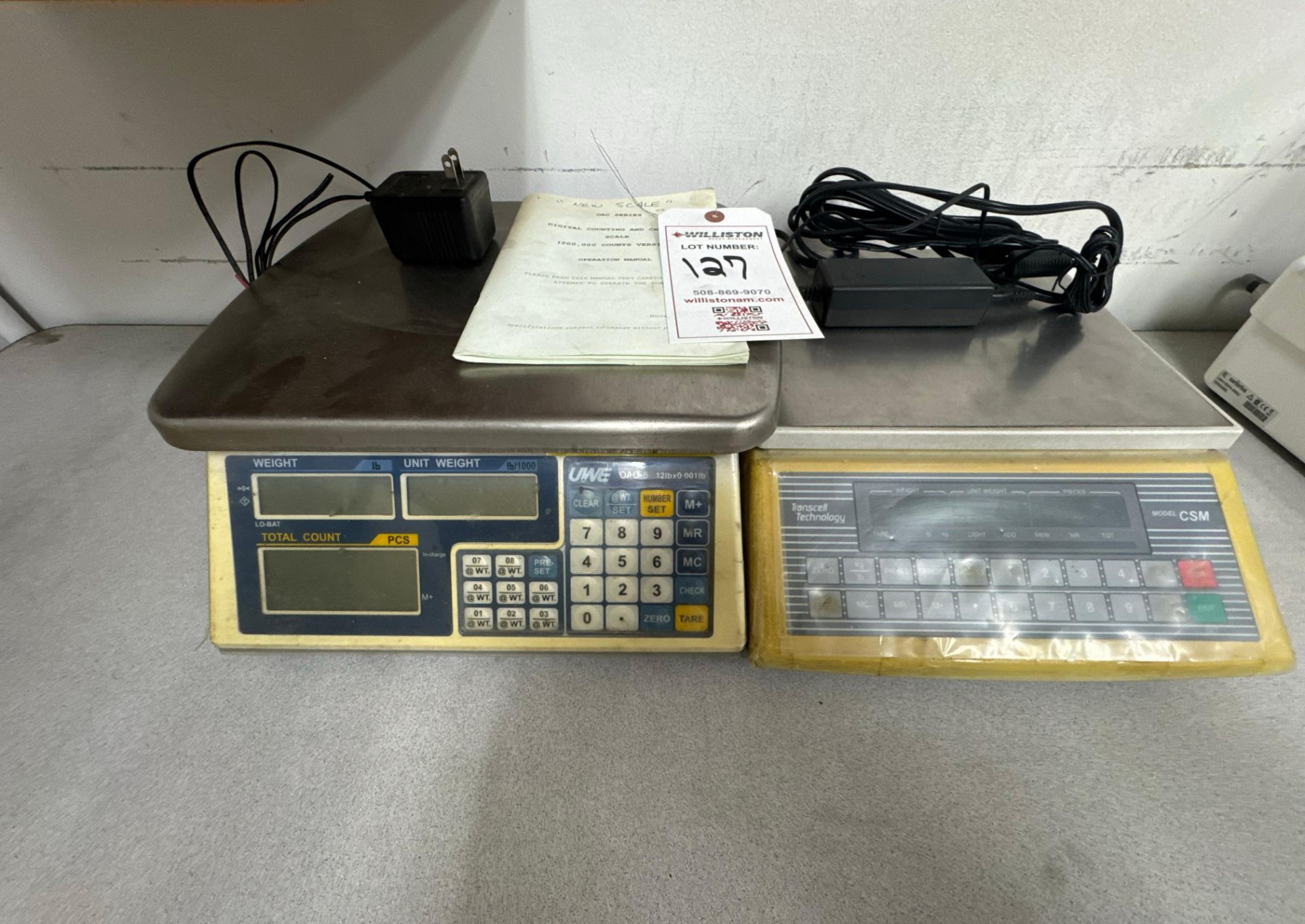 Quantity 2 weigh scales UWE Model: OA – 6 12 lb. capacity weigh scale ...