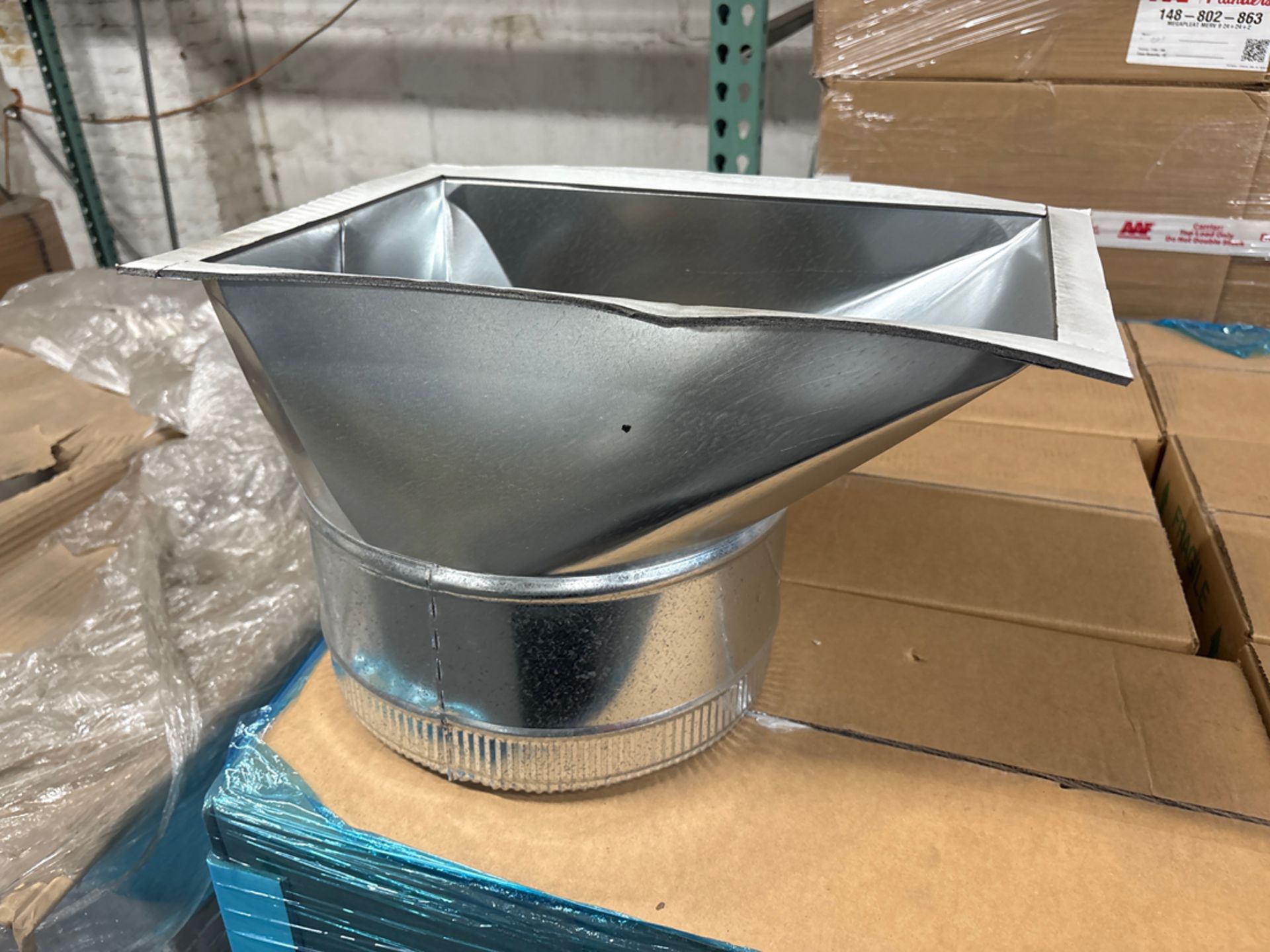 A Group of galvanized steel straight stack duct boot