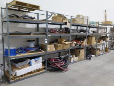 Machine Parts and Shop Supplies (9 Racks) w/ Shelves (SOLD S-IS - NO WARRANTY)