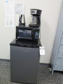 Refrigerator, Microwave, Coffee Pot, Employee Lockers, Folding Table and Chairs (SOLD S-IS - NO WARR