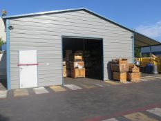 30' x 15' Steel Shed w/ (1) Roll-Up Door, (1) Man Door, 12' Side Awning (SOLD AS-IS - NO WARRANTY)