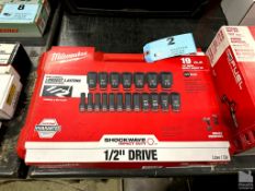 MILWAUKEE 19 PIECE 1/2" SAE IMPACT & SOCKET KIT (APPEARS NEW)