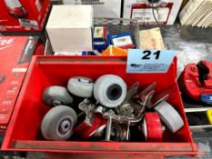 ASSORTED CASTERS, WHEELS, BEARINGS, ETC.
