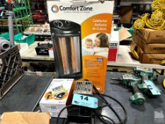 COMFORT ZONE RADIANT HEATER, & AC COMPRESSOR