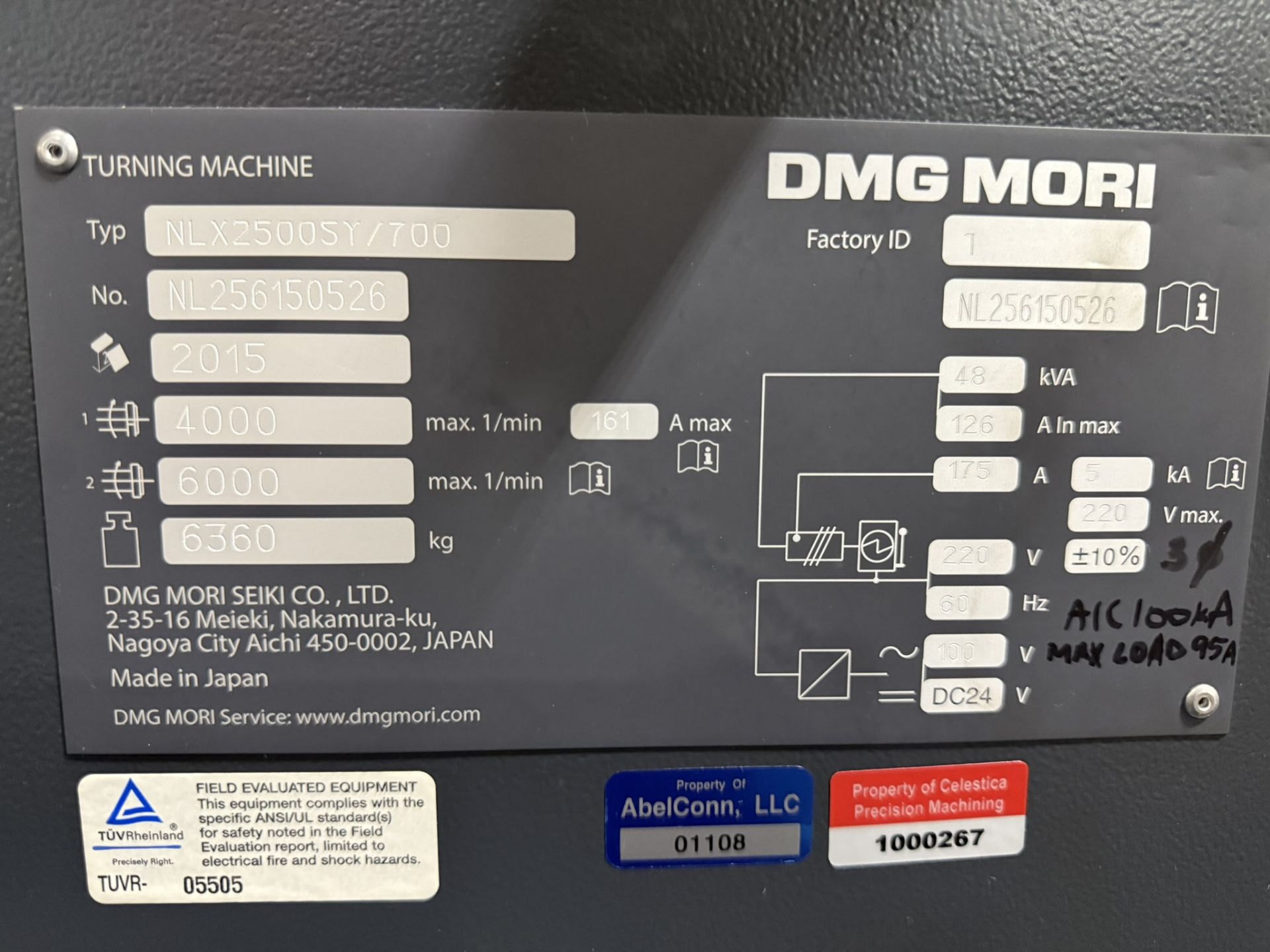 2015 DMG/Mori Mdl. NLX2500SY/700 CNC Turning Center, s/n NL256150526, w/DMG Mori ERGOline Celios - Image 19 of 19